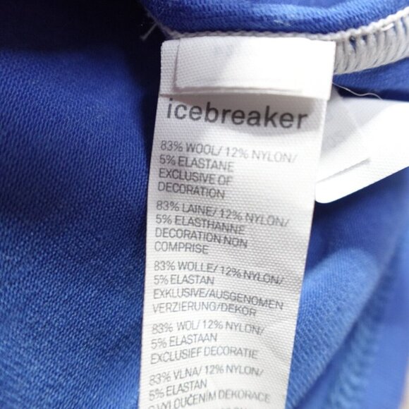 Icebreaker Shirt Medium Blue Solid Wool Blend - Picture 3 of 9